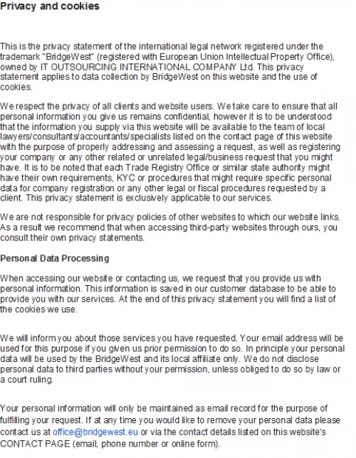 Privacy Policy for the website immigration-italy.com